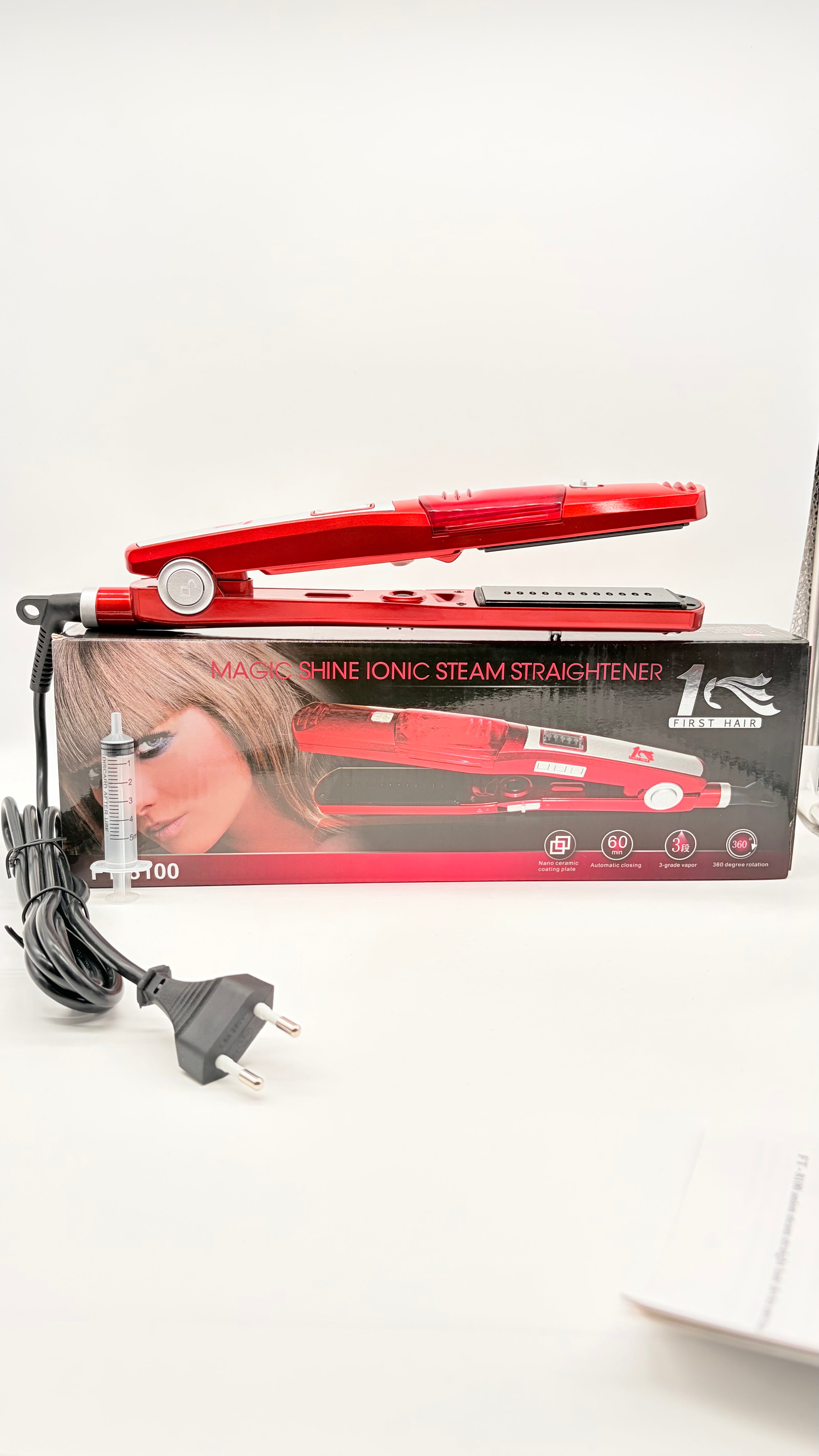 MAGIC SHINE IONIC STEAM STRAIGHTENER 1 FIRST HAIR PIASTRA A VAPORE NANO CERAMIC