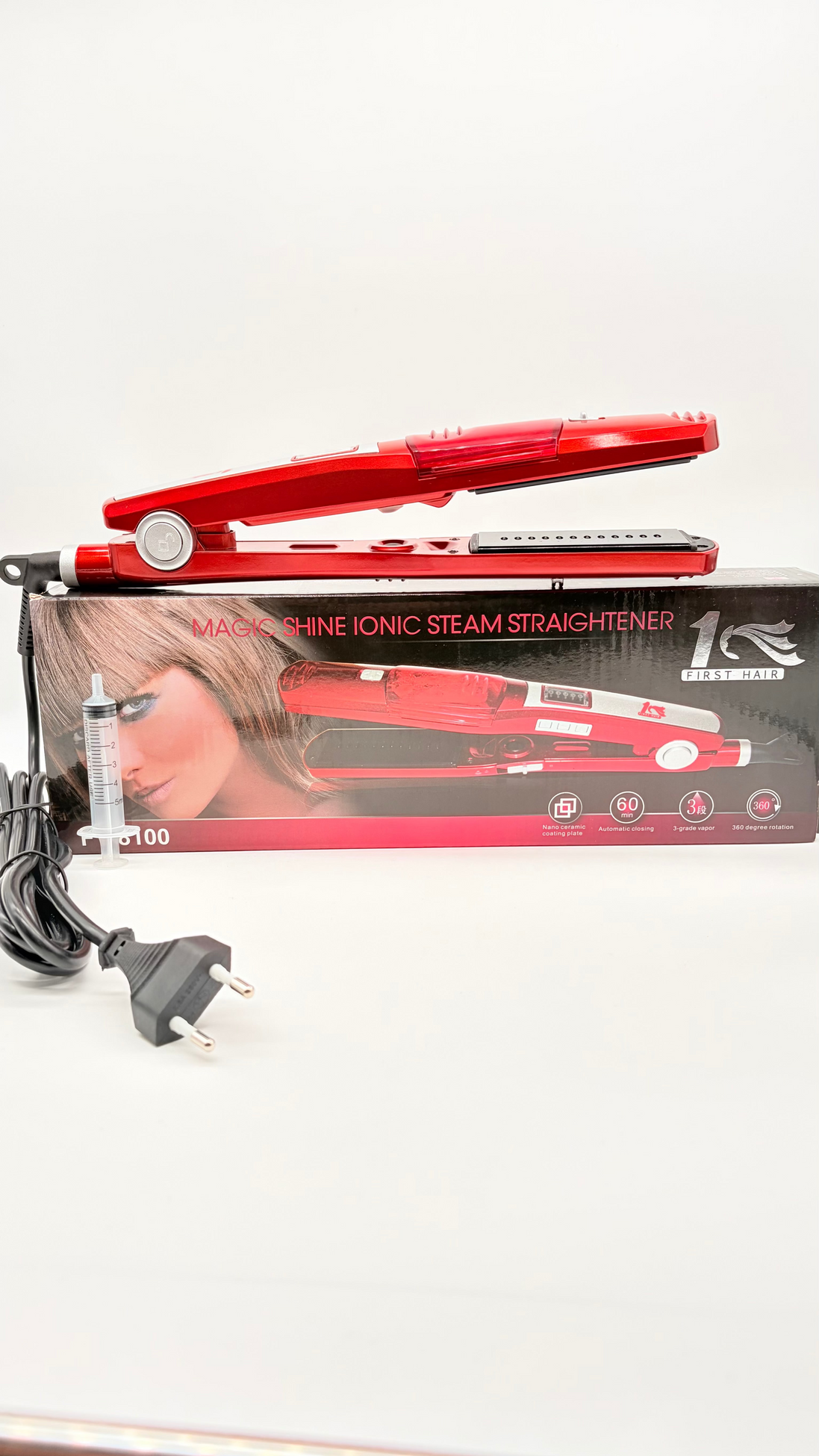 MAGIC SHINE IONIC STEAM STRAIGHTENER 1 FIRST HAIR PIASTRA A VAPORE NANO CERAMIC