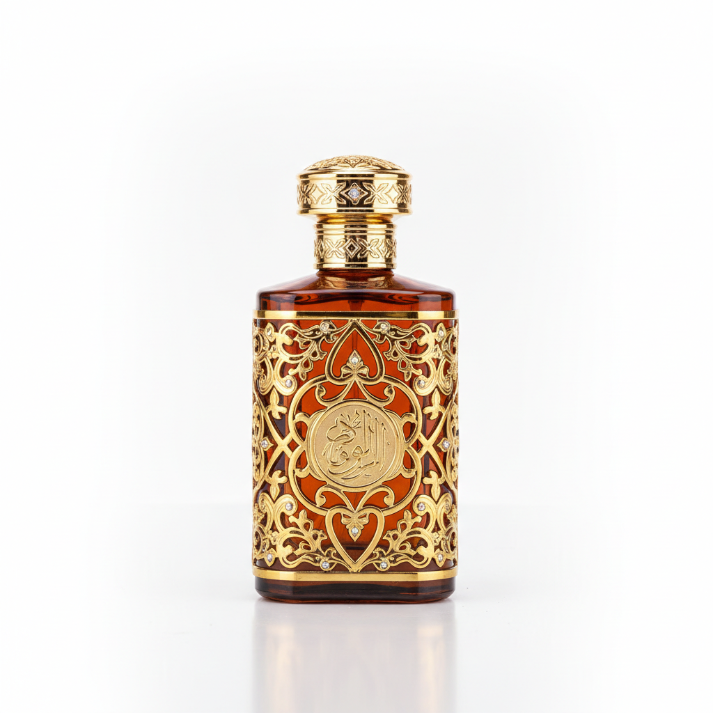 Profumo Arabo Oud Royal su sfondo bianco
