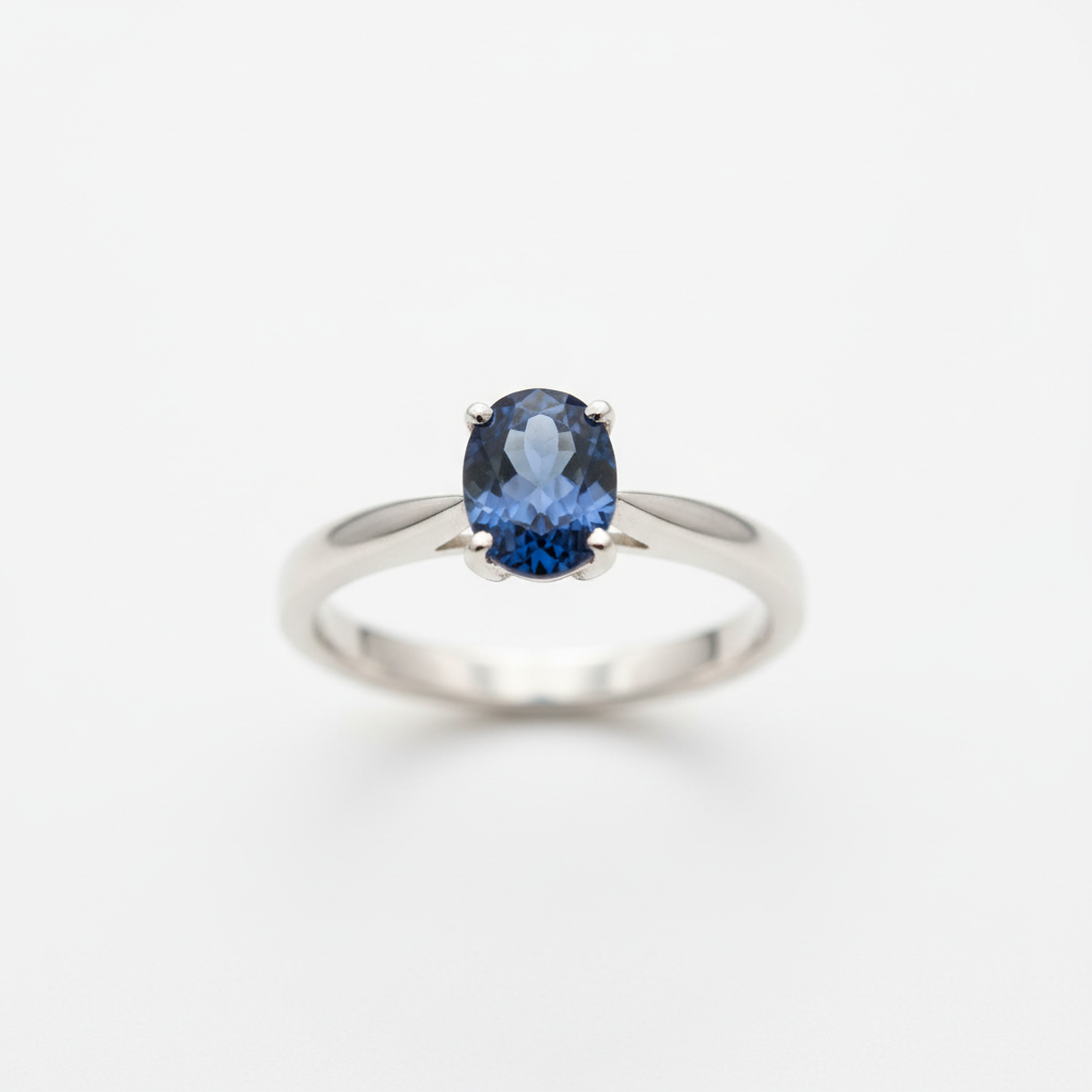 Anello Argento Ametista su sfondo bianco