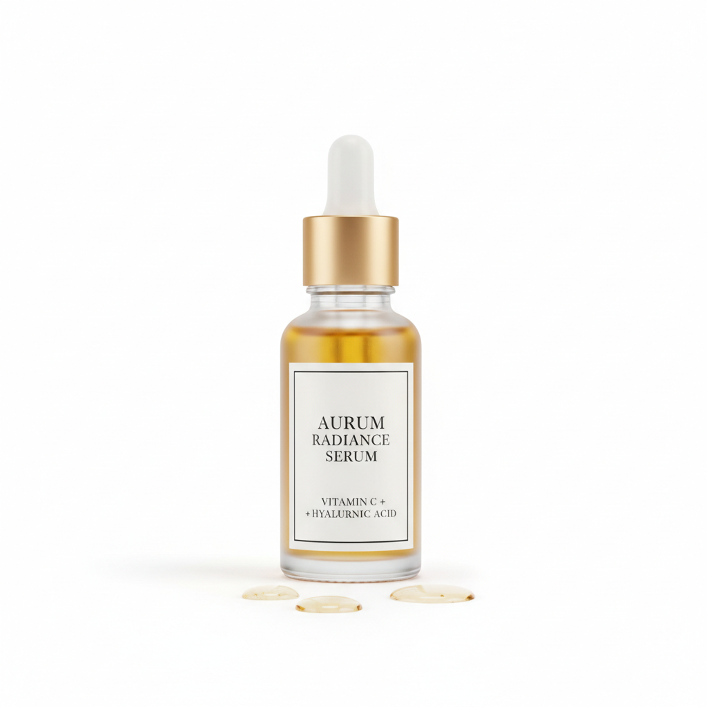 Siero Viso Vitamina C su sfondo bianco
