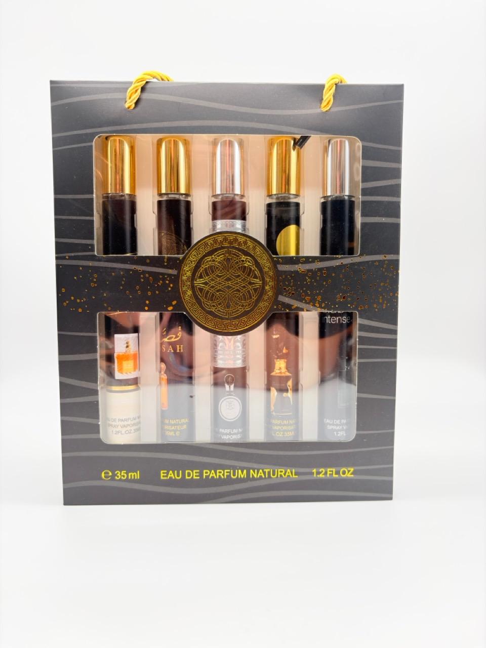 set da viaggio o discovery set di profumi arabi orientali, comunemente commercializzato per offrire campioni o versioni in miniatura di famose fragranze di ispirazione mediorientale.