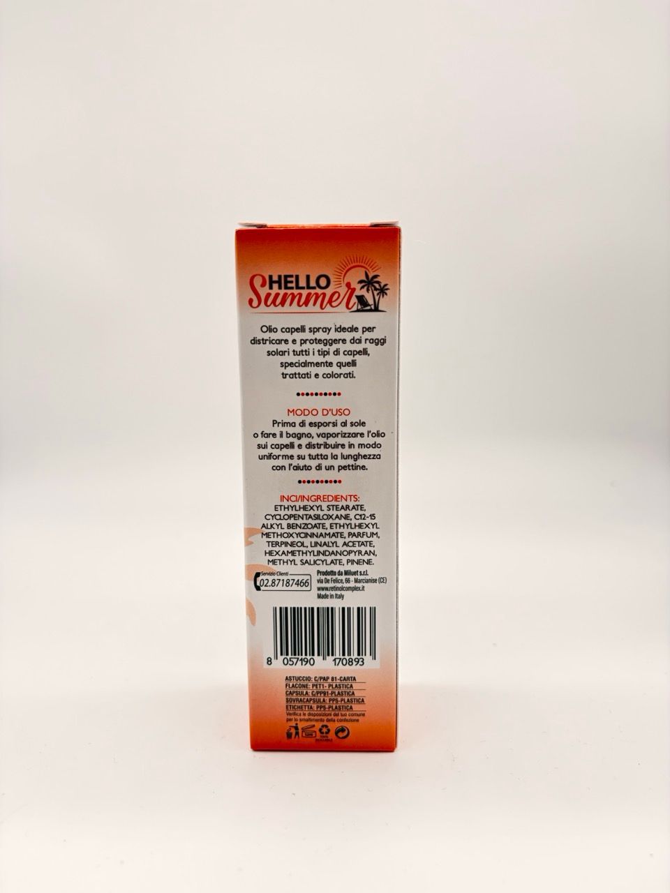 Ultra retinol complex hallo summer olio spray protettivo capelli protettivo/ristrutturante