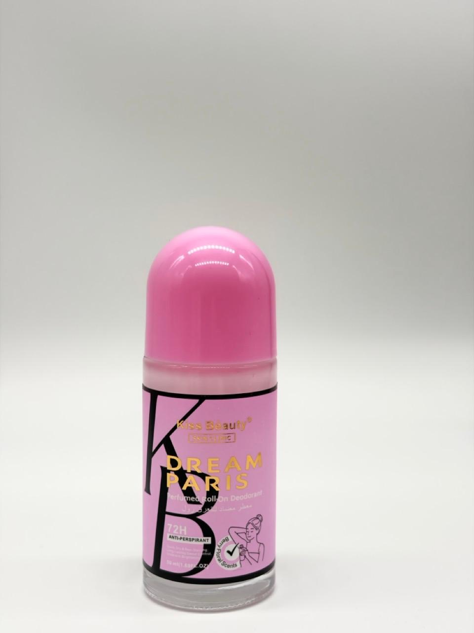 deodorante roll-on profumato "Dream Paris" del marchio Kiss Beauty.